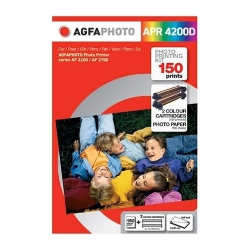 Agfaphoto APR4200D 2 cartouches + 150 feuilles de papier photo (d'origine) APR4200D 031898 - 1