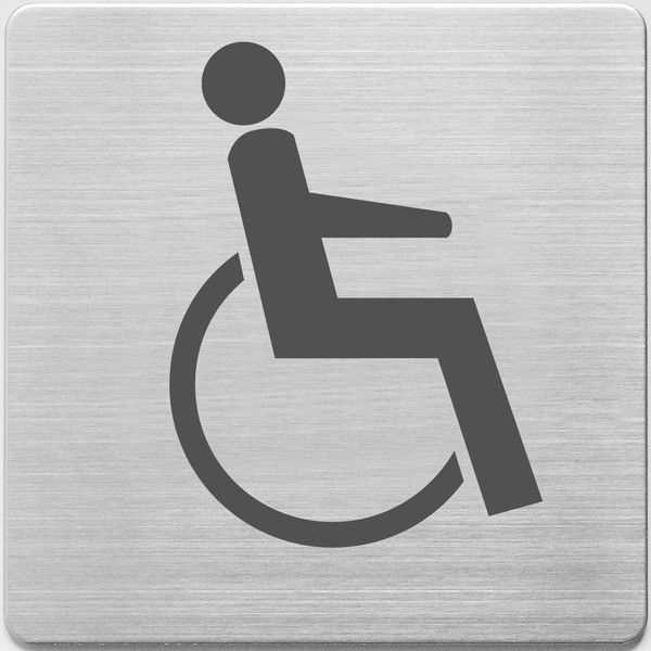 Alco pictogramme WC handicapé en acier inoxydable (9 x 9 cm) AL-450-4 219062 - 1
