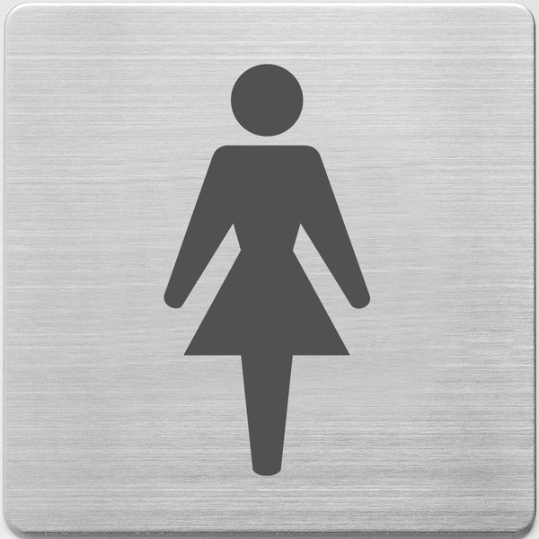 Alco pictogramme toilettes dames en acier inoxydable (9 x 9 cm) AL-450-1 219060 - 1