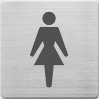 Alco pictogramme toilettes dames en acier inoxydable (9 x 9 cm) AL-450-1 219060