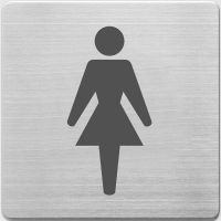 Alco pictogramme toilettes dames en acier inoxydable (9 x 9 cm) AL-450-1 219060