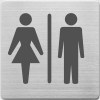 Alco pictogramme toilettes femmes / hommes en acier inoxydable (9 x 9 cm)