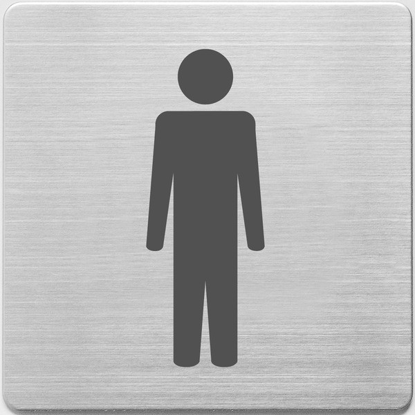 Alco pictogramme toilettes hommes en acier inoxydable (9 x 9 cm) AL-450-2 219061 - 1