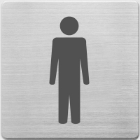 Alco pictogramme toilettes hommes en acier inoxydable (9 x 9 cm) AL-450-2 219061