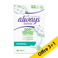 Offre : 4x Always Dailies Cotton Protection protège-slip normal (38 pièces) SAL01179