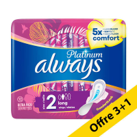 Offre : 4x Always Platinum Long serviettes hygièniques taille 2 (10 pièces) SAL01174