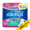 Offre : 4x Always Platinum serviette hygiénique size 1 normal (11 pièces)