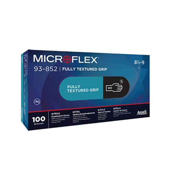 Ansell Microflex 93-852 gant nitrile non poudré taille 8½-9/L (100 pièces) - noir 19094409 SSA07136 - 1