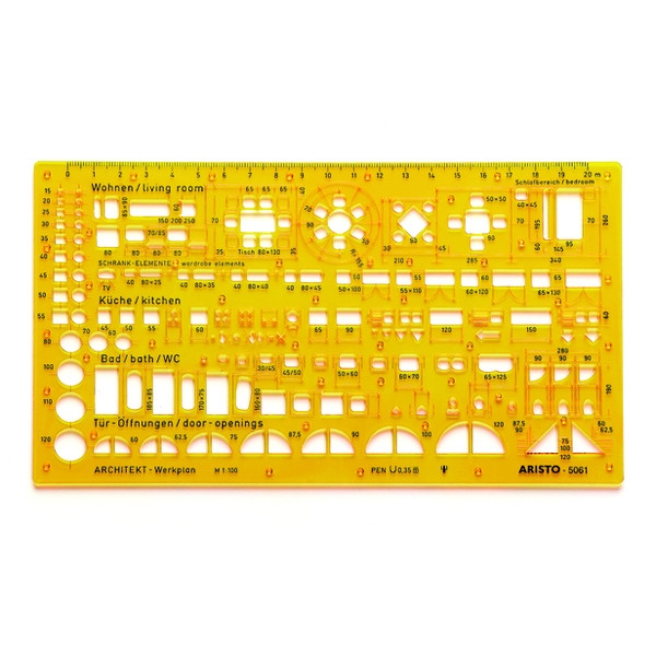 Aristo gabarit de combinaison pour architecte échelle 1:100 AR-5061 206846 - 1