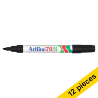 Artline Offre : 12x Artline 70 marqueur permanent (1,5 - 3 mm ogive) - noir  360617