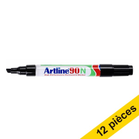 Offre : 12x Artline 90 marqueur permanent (2 - 5 mm biseautée) - noir