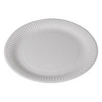 Assiette jetable en carton 23 cm (100 pièces) - blanc 21101 423122