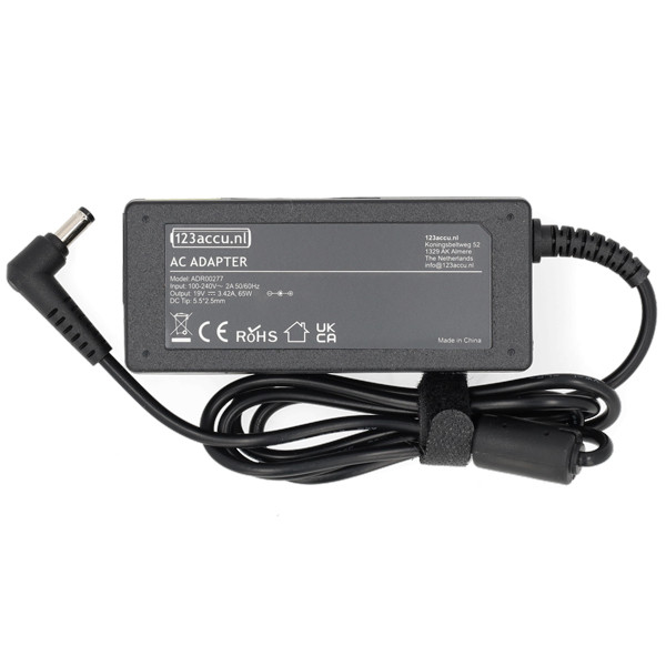 Asus AC adaptateur (19 V, 3,42 A, 65 W, marque 123accu) ADR00277 - 2