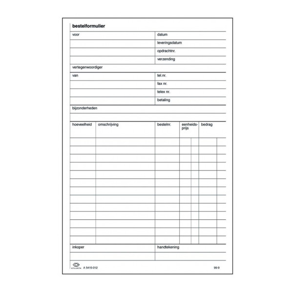 Atlanta bestelformulier zelfkopiërend met copystop (50 vellen) 203057 - 1