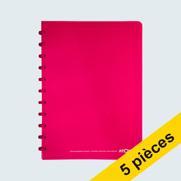 Offre : 5x Atoma Trendy cahier ligné A4 72 feuilles - rose 405311 - 1