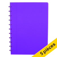 Offre : 5x Atoma Trendy cahier ligné A4 72 feuilles - violet transparent