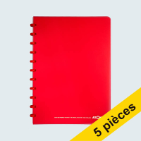 Offre : 5x Atoma Trendy cahier quadrillé A4 72 feuilles (4 x 8 mm) - rouge transparent
