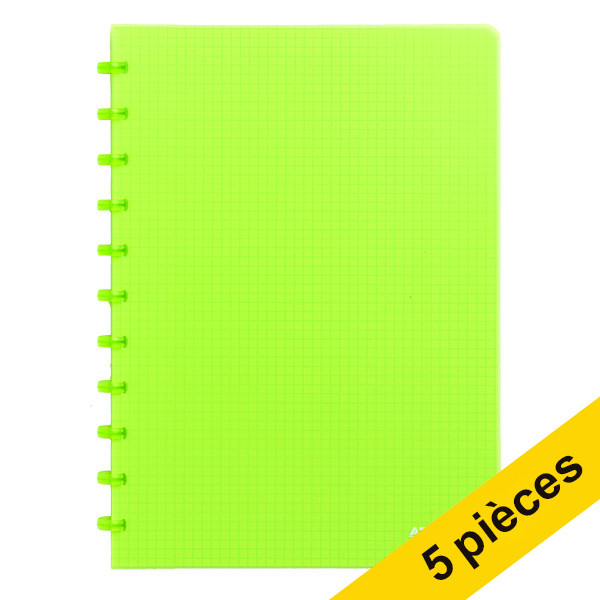 Offre : 5x Atoma Trendy cahier quadrillé A4 72 feuilles (5 mm) - vert transparent 405314 - 1