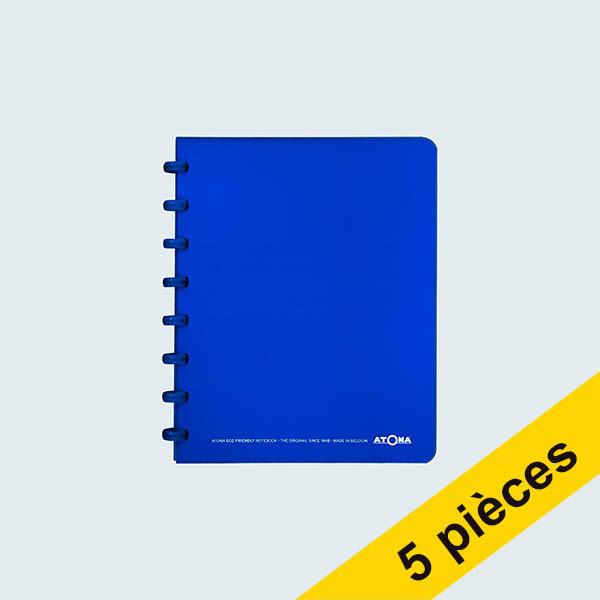 Offre : 5x Atoma Trendy cahier quadrillé A5 72 feuilles (4 x 8 mm) - bleu foncé 405303 - 1