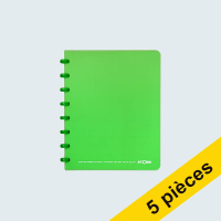 Offre : 5x Atoma Trendy cahier quadrillé A5 72 feuilles (4 x 8 mm) - vert transparent