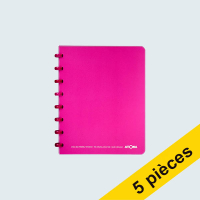 Offre : 5x Atoma Trendy cahier quadrillé A5 72 feuilles (4 x 8 mm) - violet transparent
