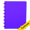 Offre : 5x Atoma Trendy cahier quadrillé A5 72 feuilles (5 mm) - violet transparent 405301 - 1