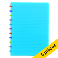 Offre : 5x Atoma Tutti Frutti cahier quadrillé A4 72 feuilles (5 mm) - turquoise transparent 405351