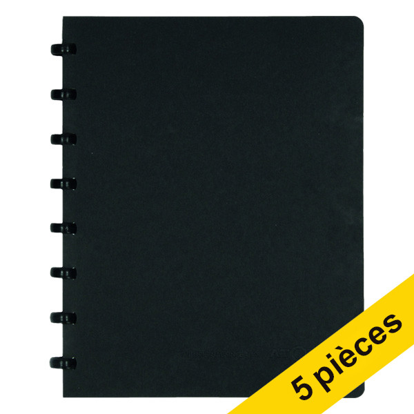 Atoma Offre : 5x Atoma livre de réunion A5 quadrillé 63 feuilles (5 mm) - noir  405323 - 1