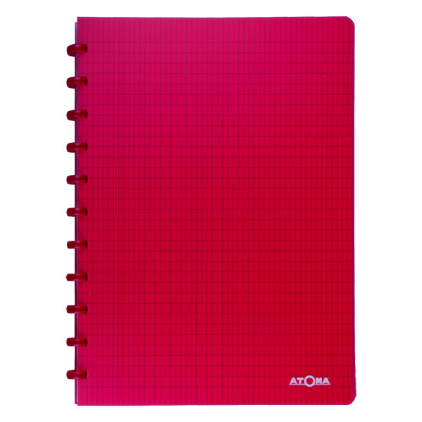 Atoma Trendy cahier quadrillé A4 72 feuilles (4 x 8 mm) - rouge transparent 4137404 405247 - 1