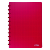 Atoma Trendy cahier quadrillé A4 72 feuilles (4 x 8 mm) - rouge transparent