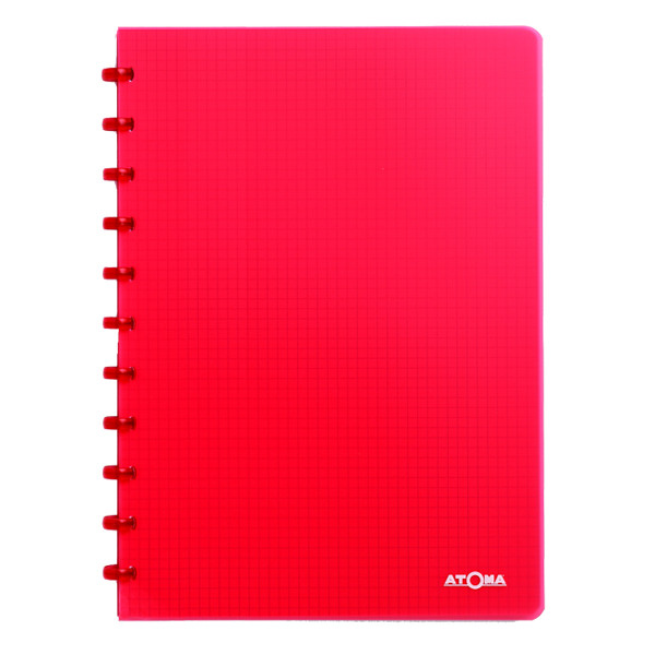 Atoma Trendy cahier quadrillé A4 72 feuilles (5 mm) - rouge transparent 4137304 405242 - 1