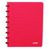 Atoma Trendy cahier quadrillé A5 72 feuilles (4 x 8 mm) - rouge transparent