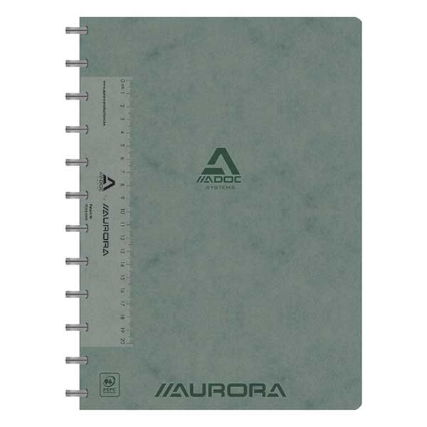 Aurora Adoc cahier ligné avec règle A4 72 feuilles - gris 6811.744GRIS 330086 - 1