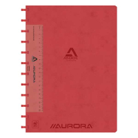 Aurora Adoc cahier ligné avec règle A4 72 feuilles - rouge 6811.744R 330088