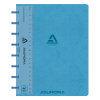 Aurora Adoc cahier ligné avec règle A5 72 feuilles - bleu