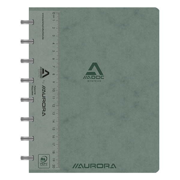 Aurora Adoc cahier ligné avec règle A5 72 feuilles - gris 3811.741GRIS 330080 - 1