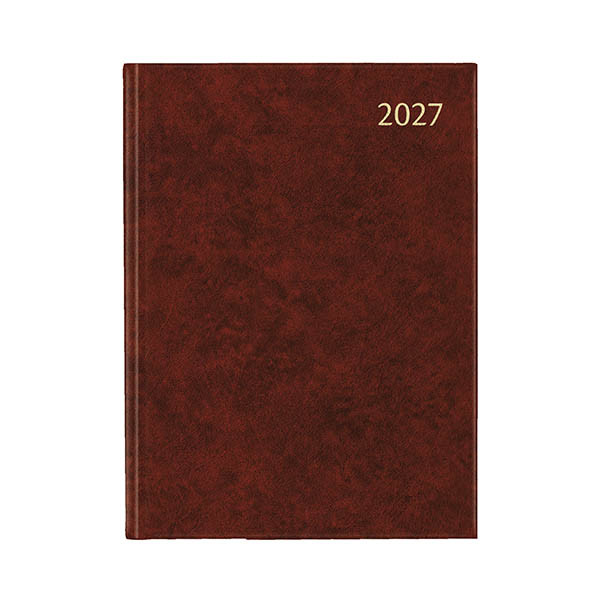 Aurora Business Florence 2027 agenda semainier avec répartition par demi-heure (1 semaine sur 2 pages) 6 langues - bordeaux 440173 - 1
