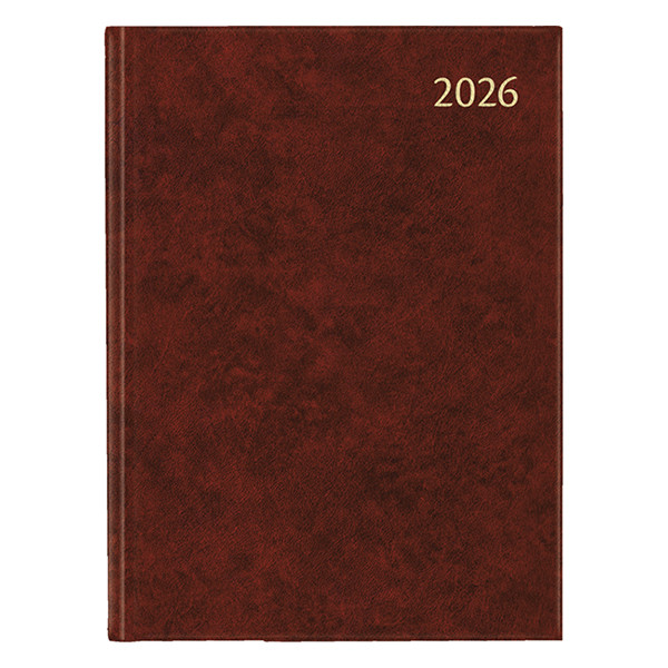Aurora Business Florence agenda semainier avec division par demi-heure 2026 (1 semaine sur 2 pages) 6 langues - bordeaux 330173 - 1
