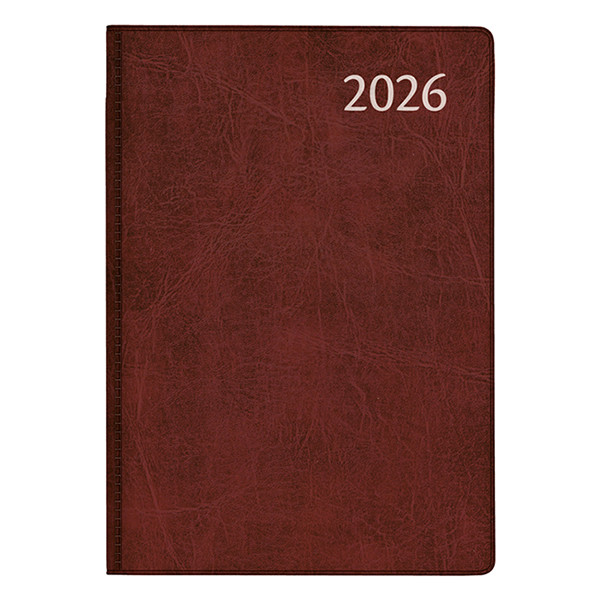 Aurora Classic7 Luna agenda semainier 2026 (1 semaine sur 2 pages) 4 langues - bordeaux 330148 - 1