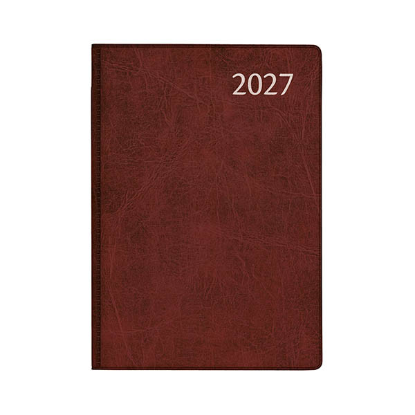 Aurora Classic7 Luna agenda semainier 2027 (1 semaine par 2 pages) 4 langues - bordeaux 440148 - 1
