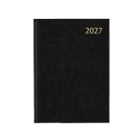 Aurora Concerto Florence 2027 agenda pour cabinet de groupe avec répartition par quart d'heure (1 jour sur 2 pages) 6 langues - noir 440170