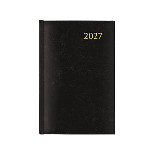 Aurora Daily de Luxe Florence agenda journalier 2027 avec répartition par demi-heure (1 jour par page) 6 langues - noir 440140 - 1