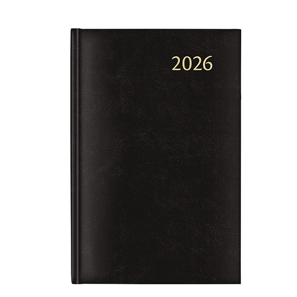 Aurora Daily de Luxe Florence agenda journalier avec division par demi-heure 2026 (1 jour par page) 6 langues - noir 330140 - 1