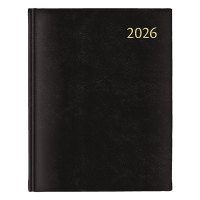 Aurora Largo de Luxe Florence agenda journalier avec division horaire 2026 (1 jour par page) 6 langues - noir 330134