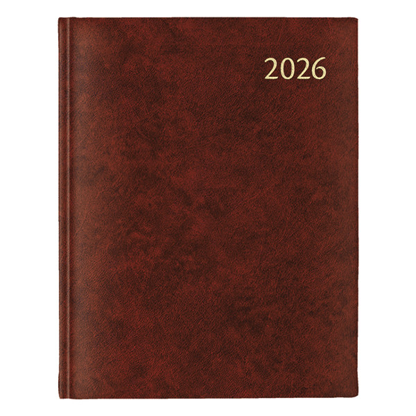 Aurora Largo de Luxe Florence agenda journalier avec division horaire 2026 (1 jour par page) 6 langues - rouge 330136 - 1
