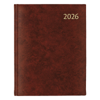 Aurora Largo de Luxe Florence agenda journalier avec division horaire 2026 (1 jour par page) 6 langues - rouge 330136