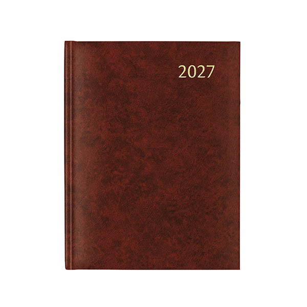 Aurora Plan-A-Week Florence agenda semainier 2027 avec répartition par quart d'heure (1 semaine sur 2 pages) 7 langues - rouge 440133 - 1