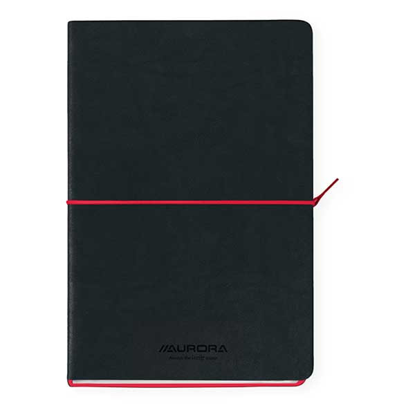 Aurora Tesoro carnet de notes A5 ligné 96 feuilles - noir/rouge 2396TESR 330079 - 1