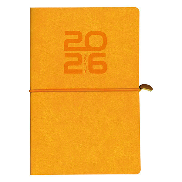Aurora Universe Tesoro agenda semainier avec division horaire 2026 (1 semaine sur 2 pages) 6 langues - orange 330127 - 1