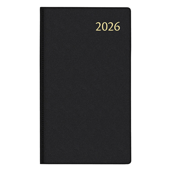 Aurora Visuplan Perl Seta agenda semainier avec division horaire 2026 (1 semaine sur 2 pages) 6 langues - noir 330162 - 1